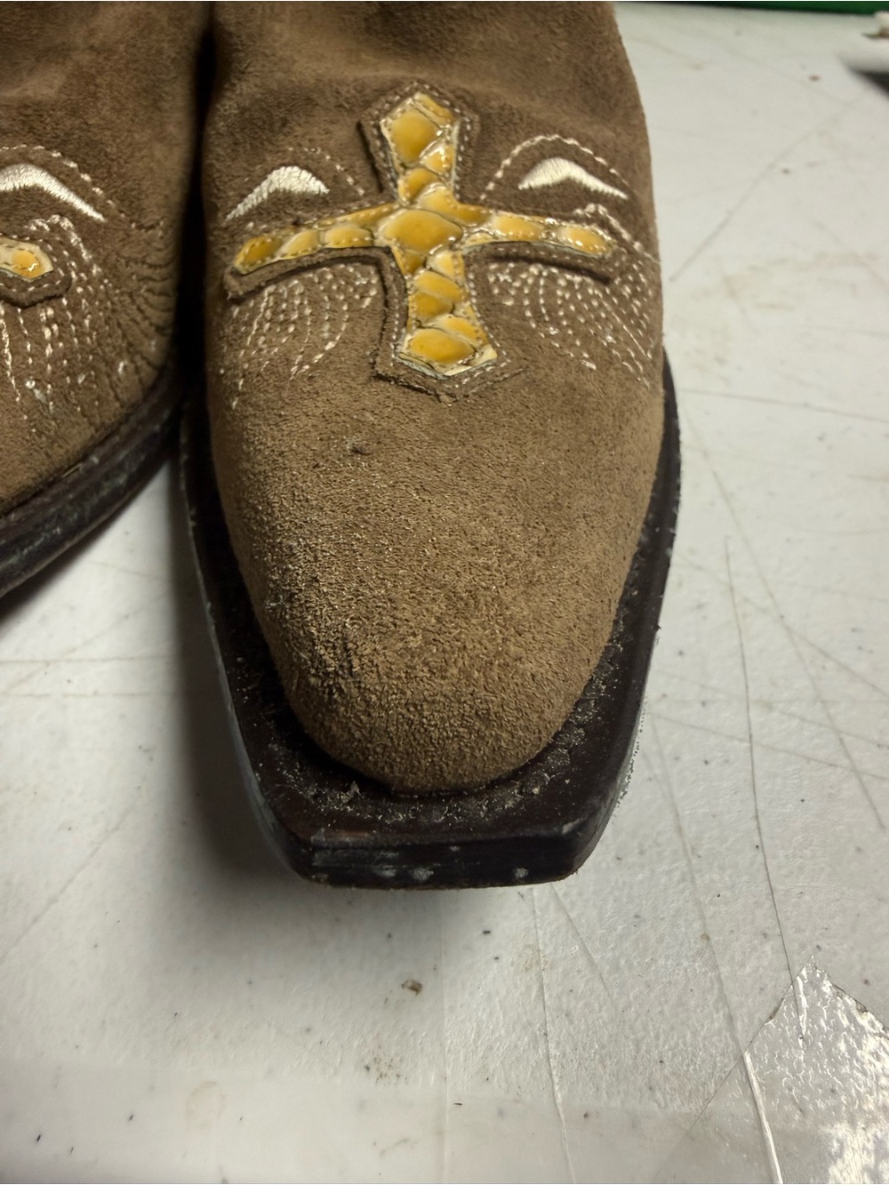Sterling River Brown and Red Western Cowgirl Boots Cross angle wing, size 6B - Picture 10 of 15